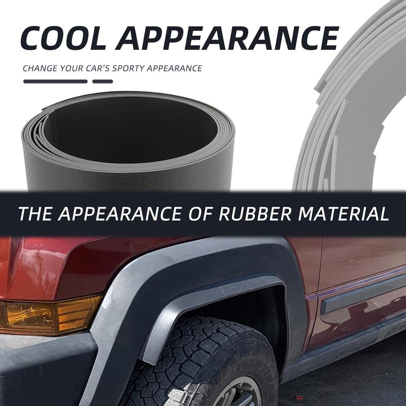 keepdsgn Fender Flares Black 4PCS Universal Flexible 6" Wide Body Kit Wheel Arches Durable PP Off-Road Fender Wheel Flares Fit for Most Cars SUV Trucks Off-Road Jeep - Image 4